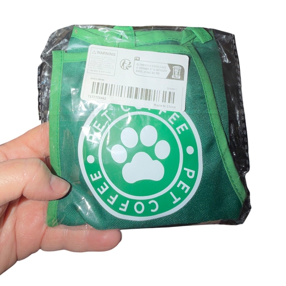 Dog Cat Pet Coffee Apron clothing Costume Green Paw Print Large New - Picture 6 of 8